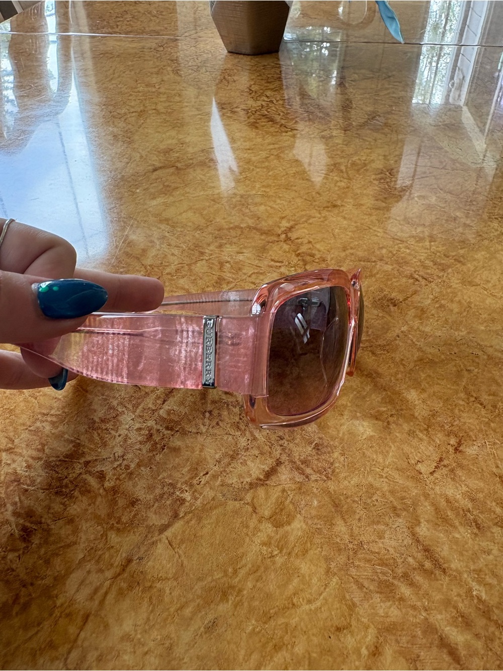 Burberry Pink Transparent Square Sunglasses - Picture 6 of 7